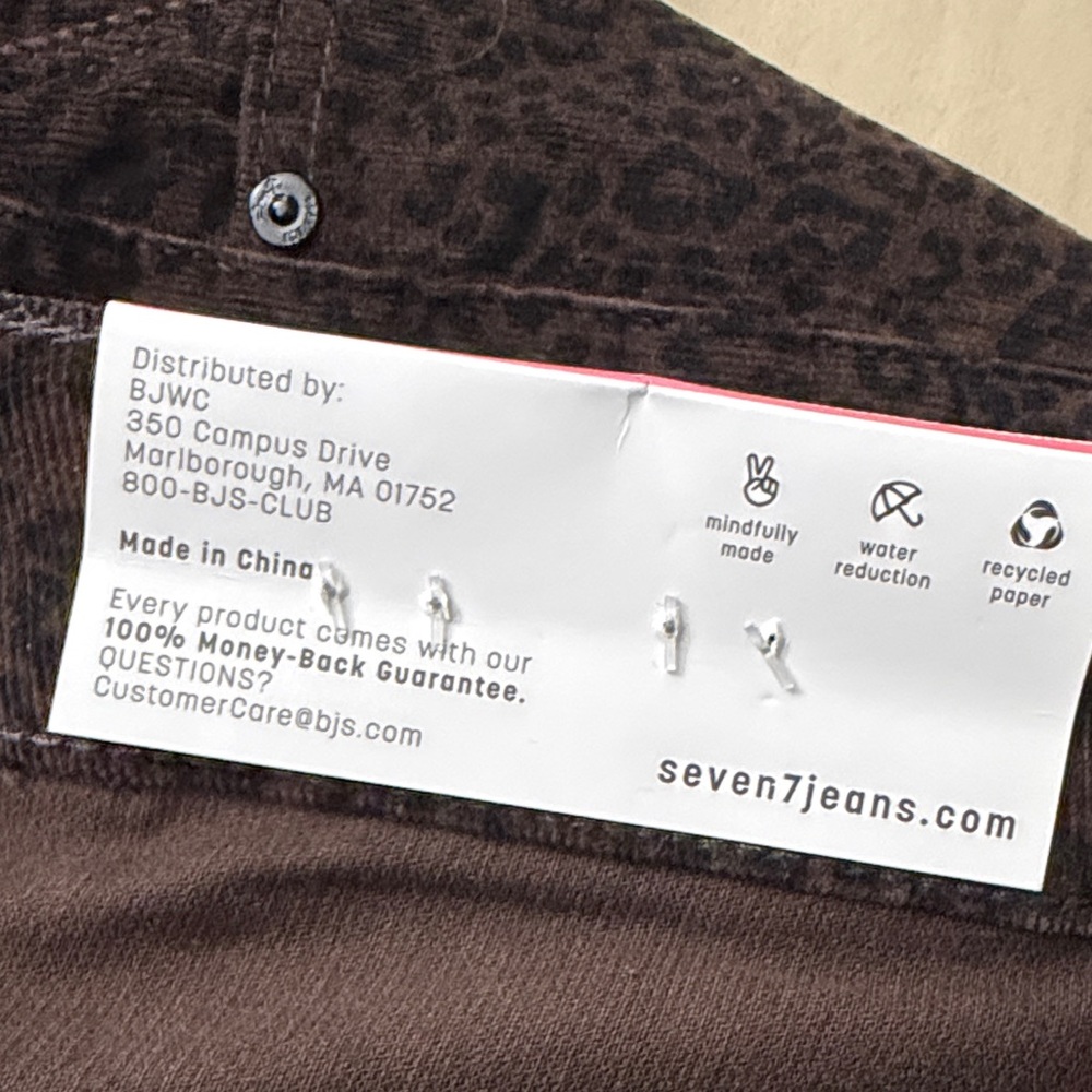 Seven7 Black Printed Corduroy Pants - Picture 6 of 11
